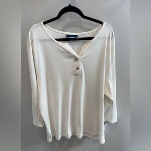 Karen Scott Women’s 2x white blouse NWT